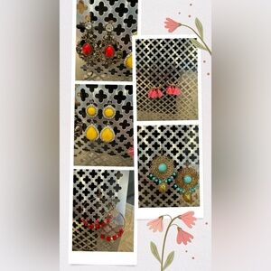 5 pairs of earrings in like new condition costume jewelry